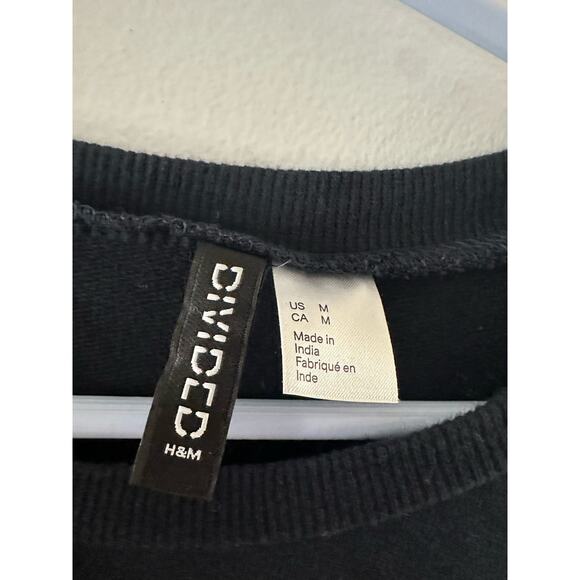 H&M Divided Top Women's Large Navy Colorblock Pullover Casual Everyday Crewneck - Picture 3 of 5